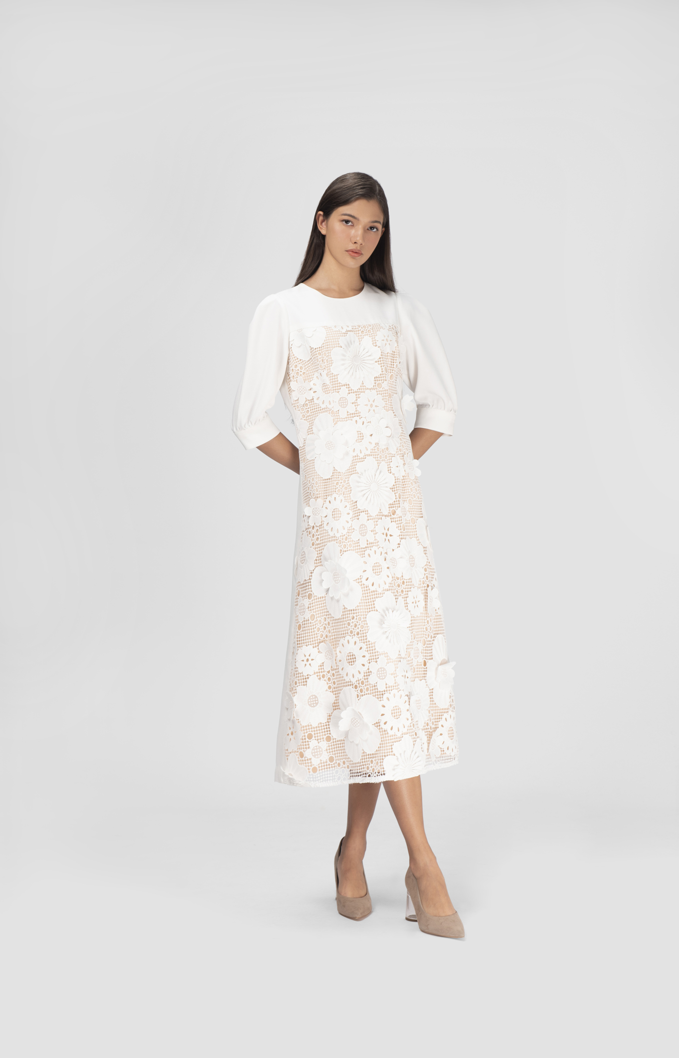 MELICAN LACE WHITE DRESS